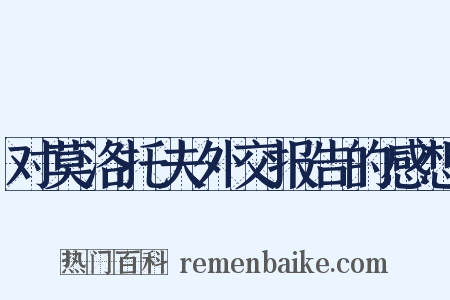 对莫洛托夫外交报告的感想是什么意思的图片